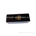 black piano lacquer wooden boxes for wine bottle with metal logo